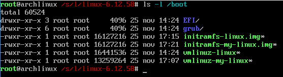 ls -l /boot