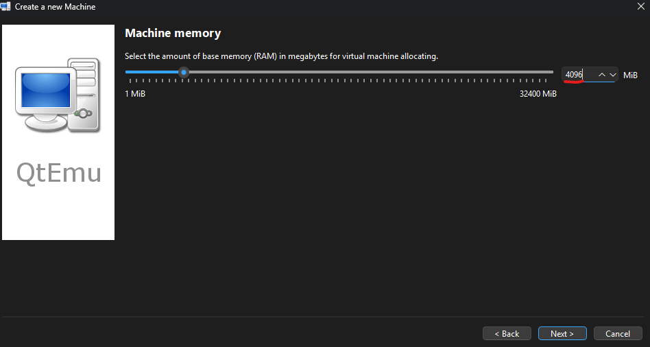 Création d'une nouvelle machine virtuelle