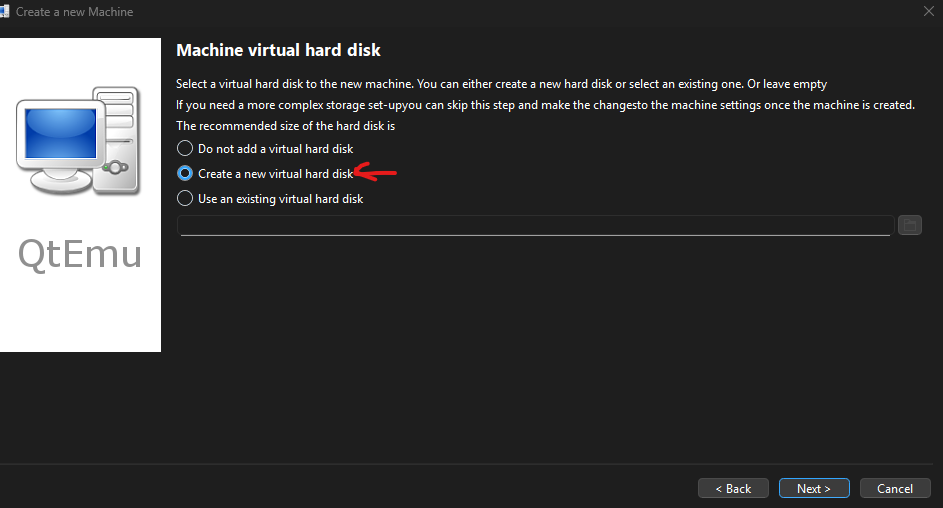 Création d'une nouvelle machine virtuelle