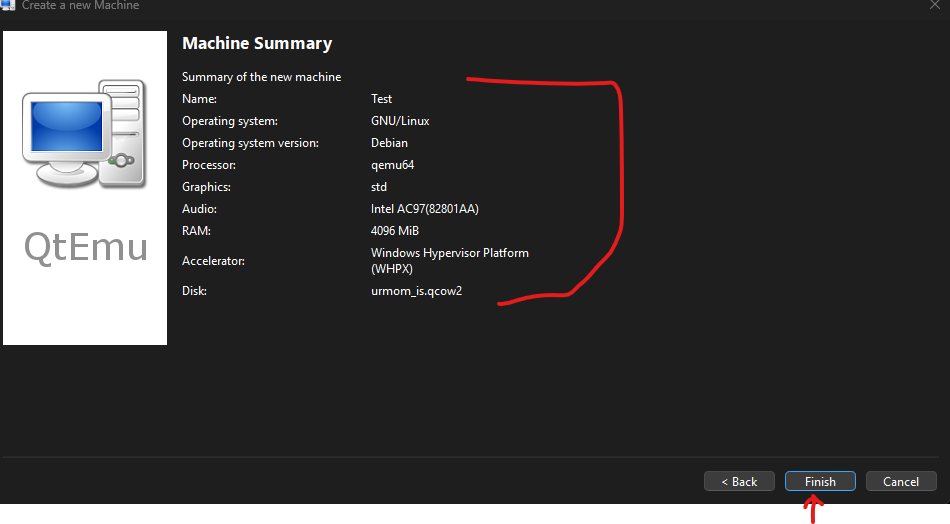 Création d'une nouvelle machine virtuelle