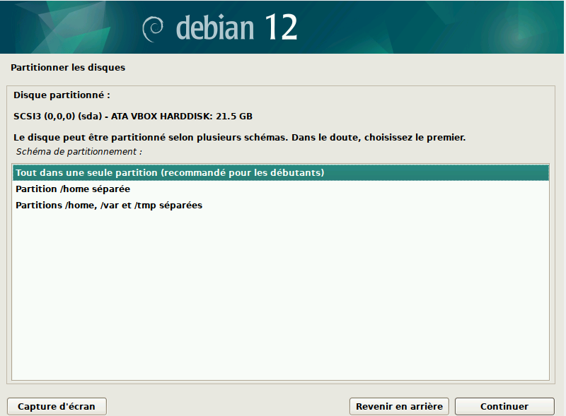 Installation de Debian
