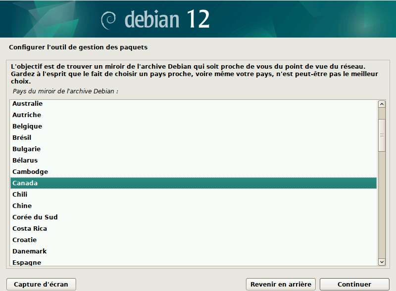 Installation de Debian