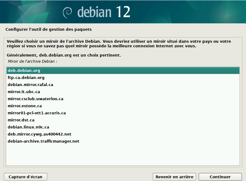 Installation de Debian