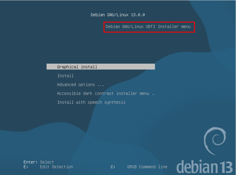 Écran de démarrage UEFI dans VirtualBox